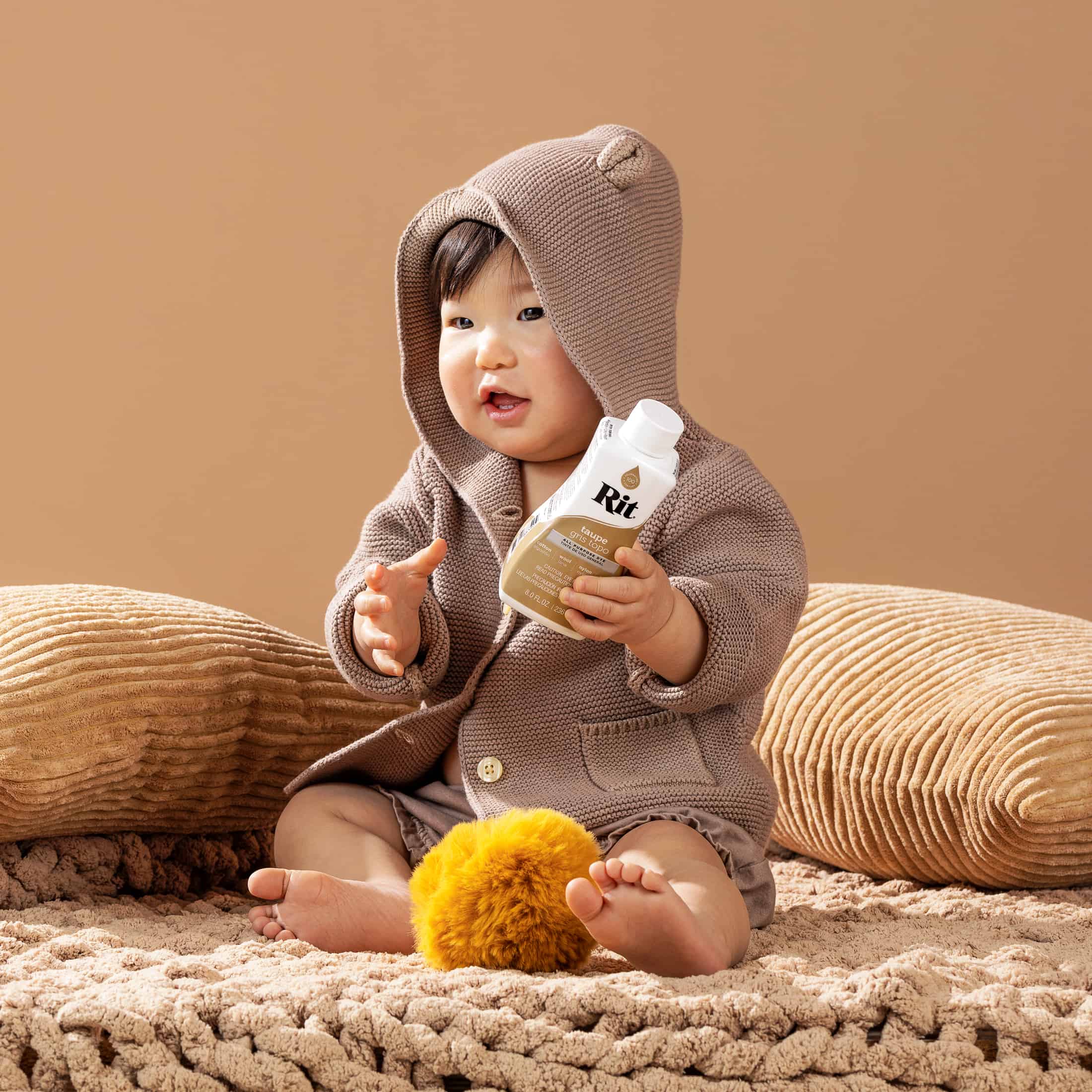 Taupe Bear Baby Cardigan